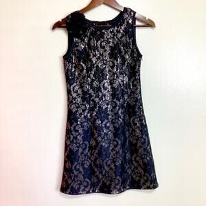 LAUNDRY by Shelli Segal Dress Girls 16 Black Lace NWT Formal Party